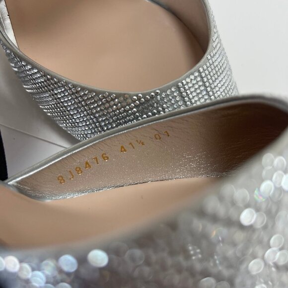 Fendi Colibrì Silver high heels 85mm slingbacks Women Pointed Toe Pumps Sz 41.5 - Picture 5 of 9